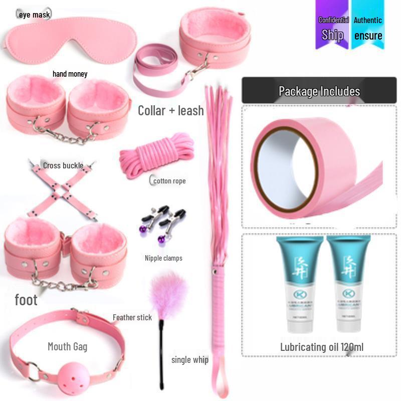 Кокетливый бондажный набор: Кожаные наручники, кнут, ошейник и зажимы для сосков