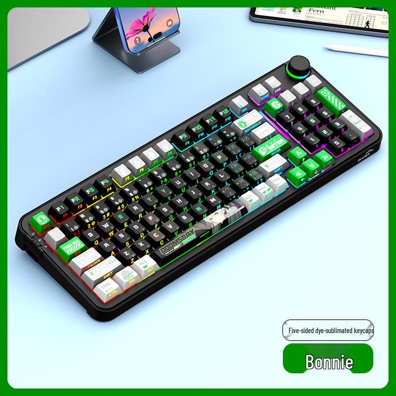 Sama/Xianma Custom Three-Mode Wireless Bluetooth Mechanical Keyboard with Side Engraving, Hot-Swappable Keys, and Macro Features.