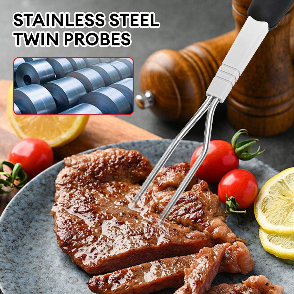 Кухонный термометр для гриля, электронный термометр из нержавеющей стали 304 -50℃~150℃(-58℉~302℉) Встроенный зуммер с ЖК-дисплеем высокой четкости
