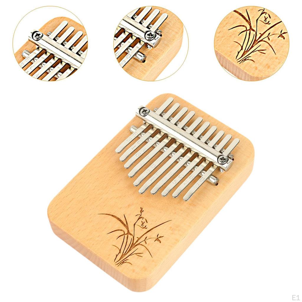 10-нотное деревянное пианино Mbira Thumb для игры пальцами