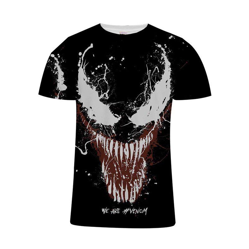 Stylish Women Men Movie Venom Comic Print Casual 3d T-shirt For All Seasons