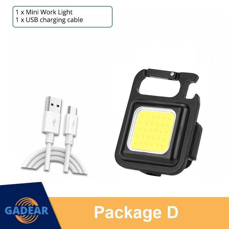 Мини-светодиодный фонарик USB перезаряжаемый светодиодный фонарь 4 режима Брелок Рабочий фонарь Маленький карманный фонарь Штопор Аварийные рабочие фонари