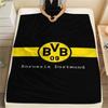 1Pc Borussia Dortmund Print Flannel Blanket High Quality Warm Comfortable Cover for All Seasons Perfect for Gifts Home Decor