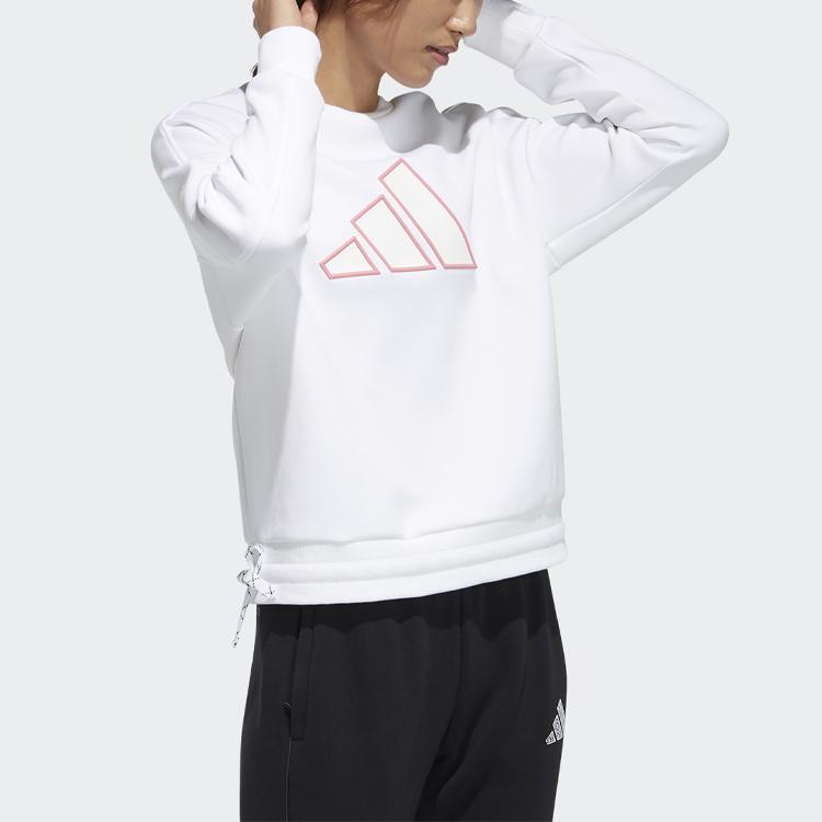 adidas Толстовка Streifen свободного кроя и женская толстовка с круглым вырезом, белая GP0719