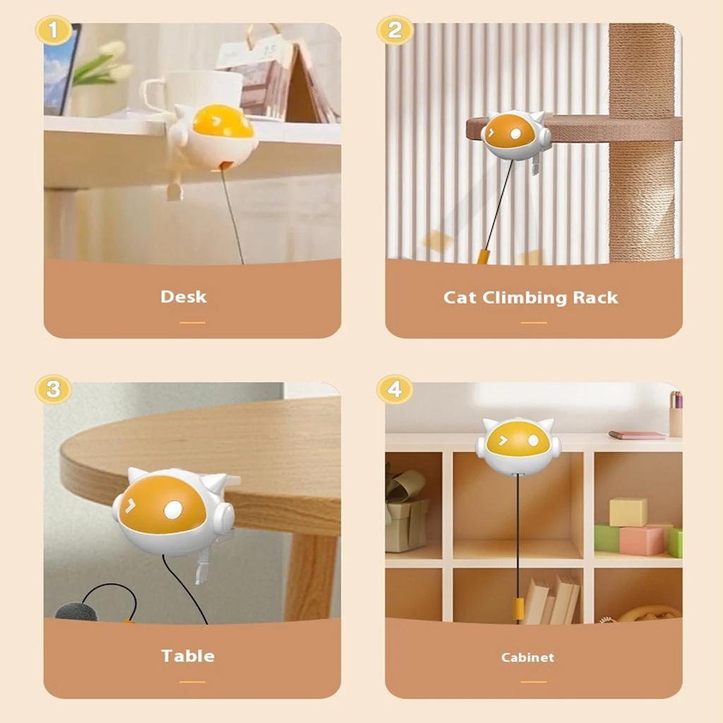 Настенная интерактивная игрушка для кошек с автоматическим подъемным механизмом и выдвижным мячом