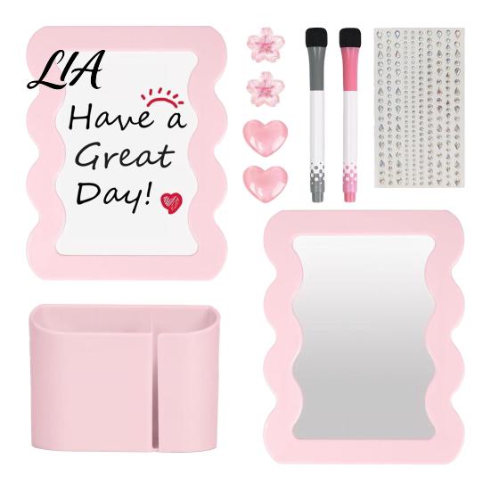 Gym Locker Organization 10Pcs Accessories Kit for Girls, Includes Magnetic Mirror, Whiteboard, Pen Holder, Back to School Supplies Magnets Stickers,