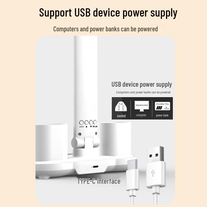 Multifunctional Desk Lamp with Eye Protection and Pen Holder for College Dorms