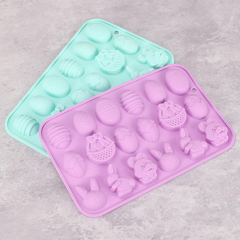 2025 New Easter 18 Cavity Silicone Cake Mold Reusable Easter Bunny Mold Chocolate Candy Molds Silicone Bakeware Tools