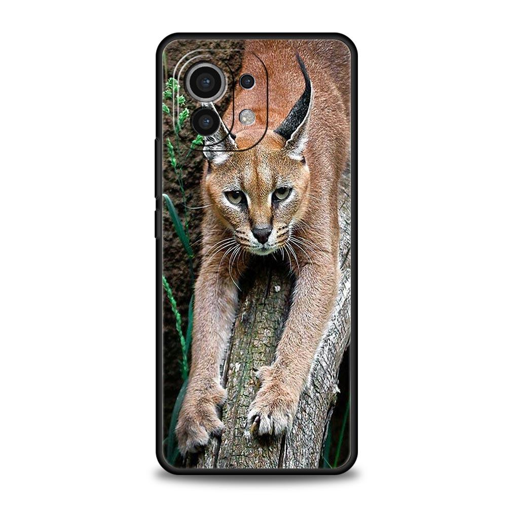 Чехол для телефона для Xiaomi Mi 15 14 13 12 11 Lite 14T 13T 12T 11T Pro Poco X7 X6 X5 X3 Pro F6 F5 F4 Обложка Африканская Рысь Каракал Кошка