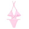 2Pcs/Set Women Bikini Set Halter Padded Wireless Bikini Bra High Waist Swimming