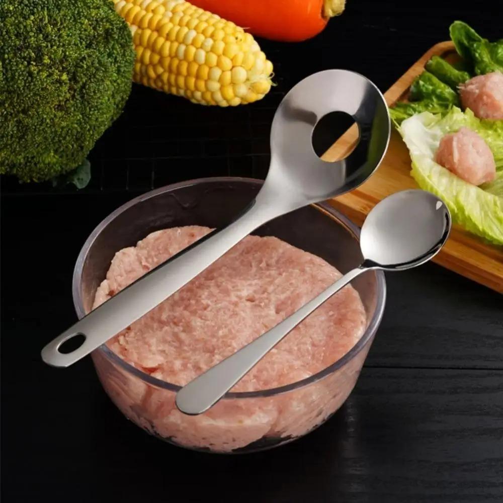 С круглым отверстием для крокетов, ложки, формы для фрикаделек, антипригарные инструменты для прессования мяса для домашнего использования