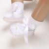 Baby Girl Princess Shoes Toddler Non-slip Flat Soft-sole Cotton Crib Ribbon Flower Infant Birthday First Walkers