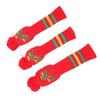 3pcs Knitted Club Head Covers Set with Long Neck Pom Pom Decoration Soft Club Head Protector Snug Fit Red