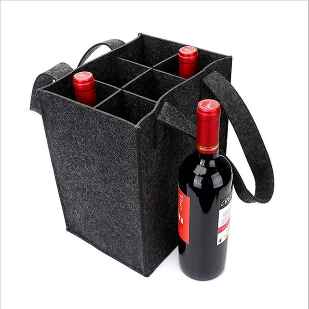 Protective Wine Bottle Cube Box 6 Bottles Wine Bottle Carrier Portable Wine Storage Bag Home