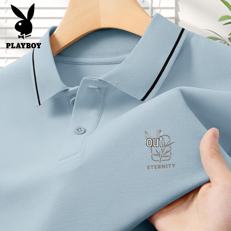 PLAYBOY Мужская дышащая футболка-поло с коротким рукавом
