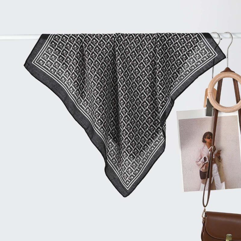 New Women's Silk Scarf High-end Velvet Versatile Simple Triangle Scarf Decorative Small Scarf Hot-selling