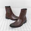 New Arrival Leather Men Mid-Calf Boots All-Match Business High Top Shoes Outdoor Casual Shoes Versatile Male Chelsea Boots Botas