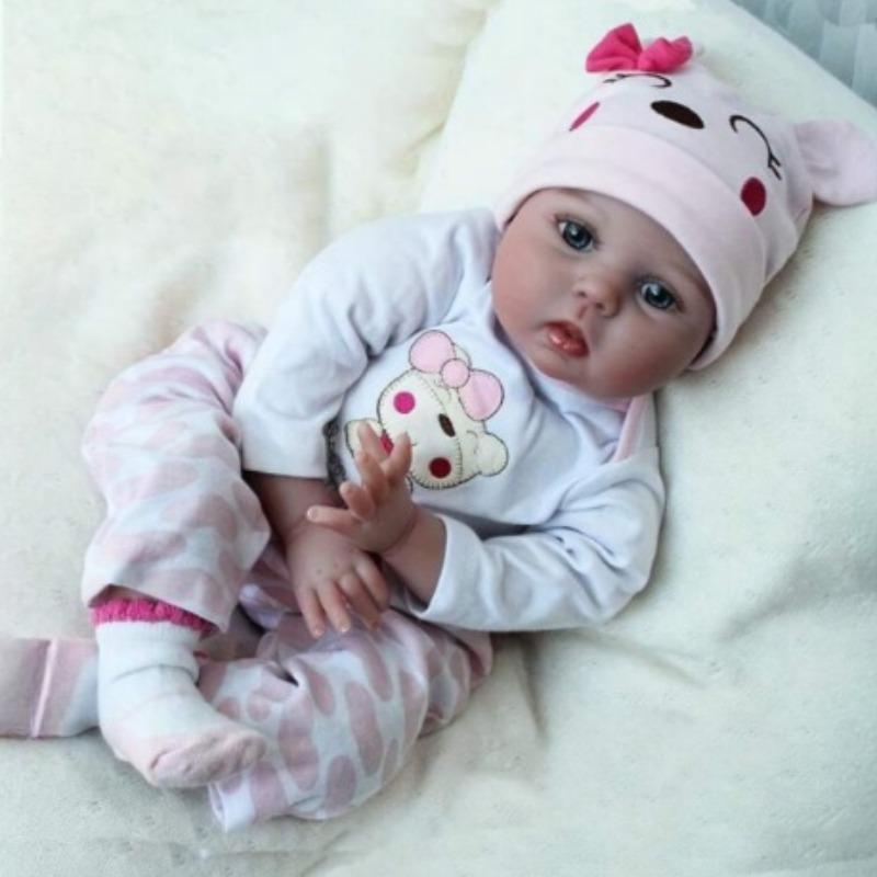 42cm 55cm Lifelike Reborn Dolls Realistic Full Silicone Baby Set Vinyl 55CM Newborn Girl Doll Princess Toddler Toy Gift