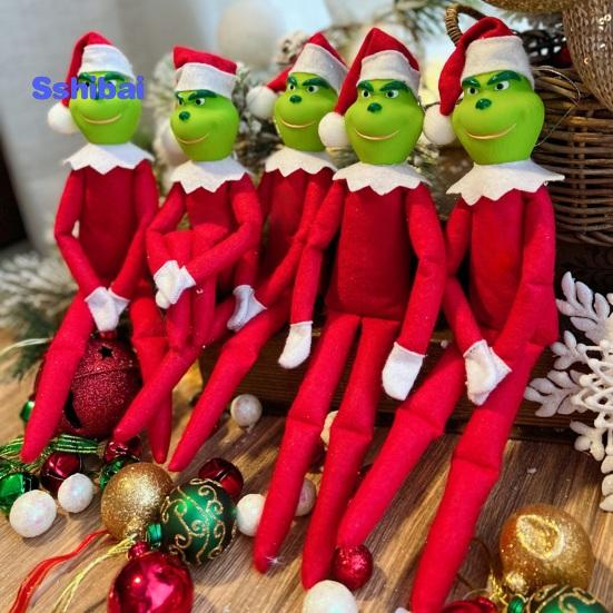 Рождественская кукла-эльф, игрушка из ПВХ, экологически чистая мягкая текстура, универсальный орнамент в виде зеленого эльфа для праздничного декора