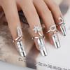 Korean Style Creative Open Diamond Nail Ring Set for Women