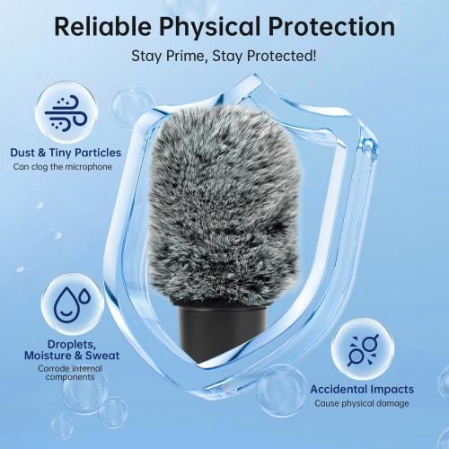 PhantAccy Pop Filter/Windscreen for Audio-Technica AT-2020, AT-2035, AT-2040, AT-2050, AT-2500, AT-4040, Furry Microphone Cover for Microphone, Wind a