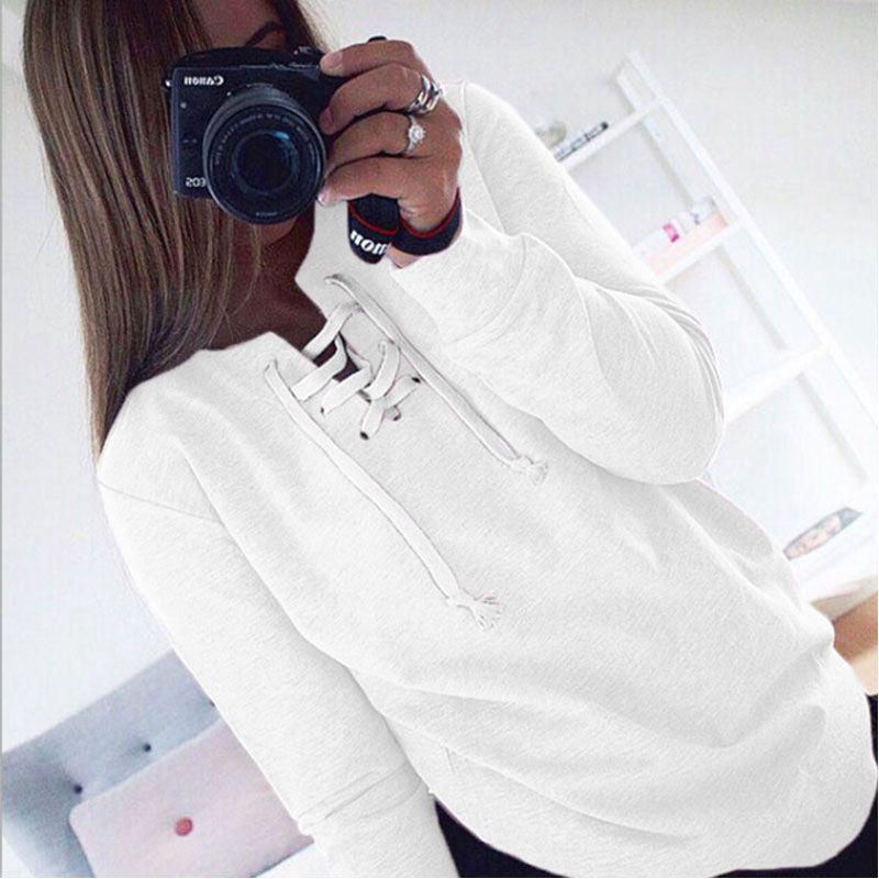 Cozy Women Sweat Sweatshirt Baggy Jumper Plain Pullover Tops Sweater Ladies Oversized