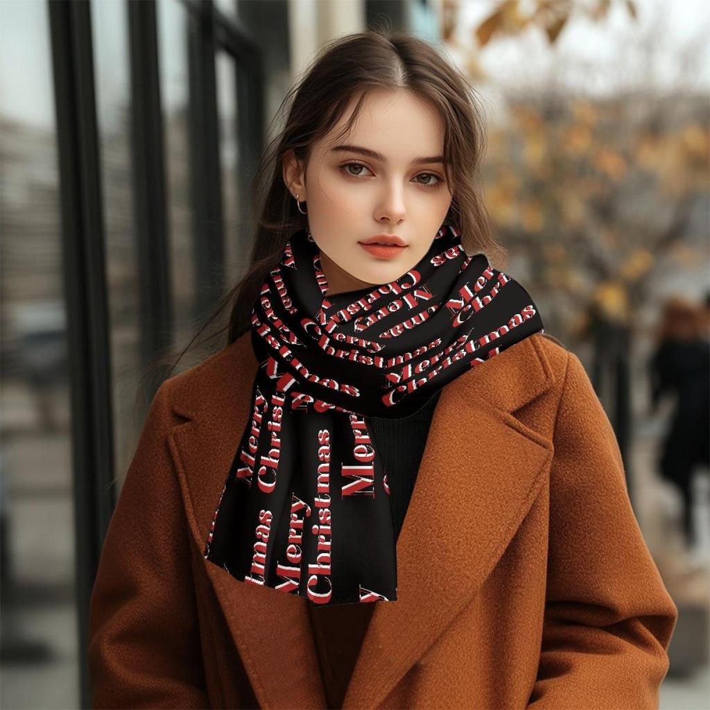 Розовый флисовый шарф с рождественским узором для девочек