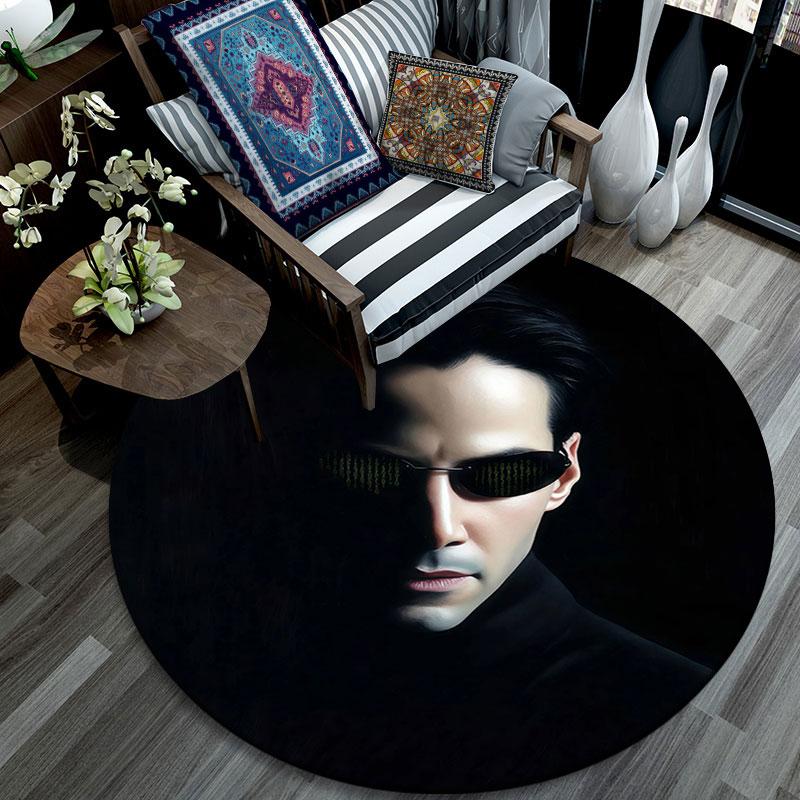 Keanu Reeves pattern round rug,Carpet Rug for Living Room Bedroom Playroom ,Non-slip Floor Mat,Holiday Gifts and Birthday Gifts.