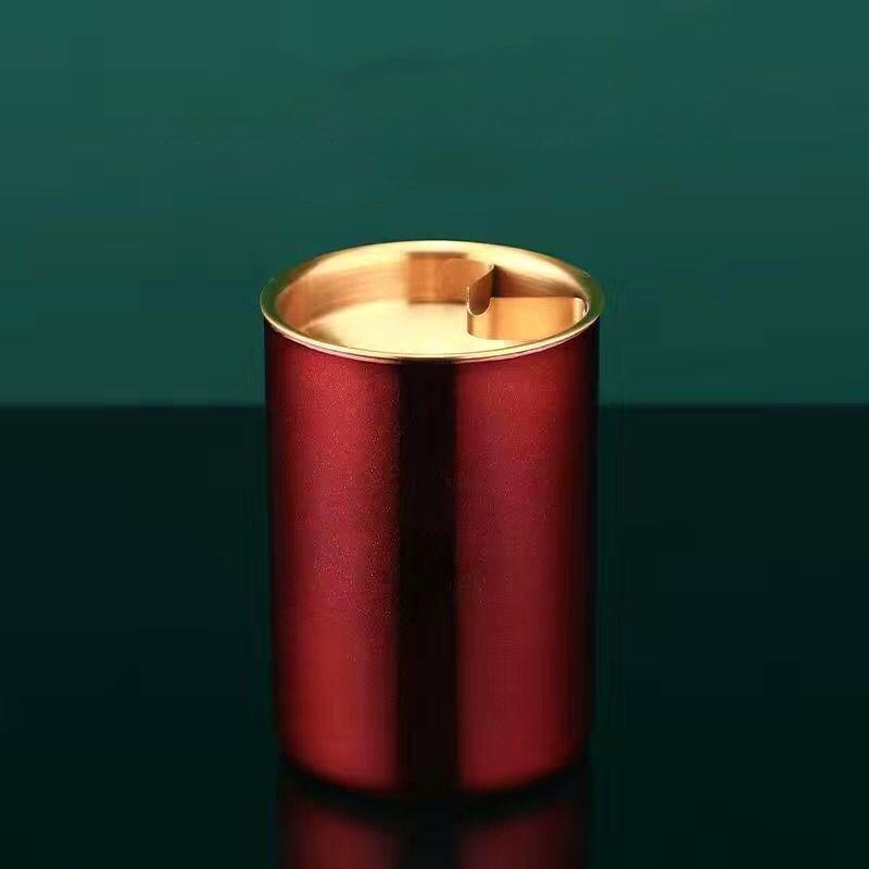 Thickened ashtray stainless steel household car ashtray Internet Coffee bar ashtray funnel with lid  anti-fly ash anti-drop