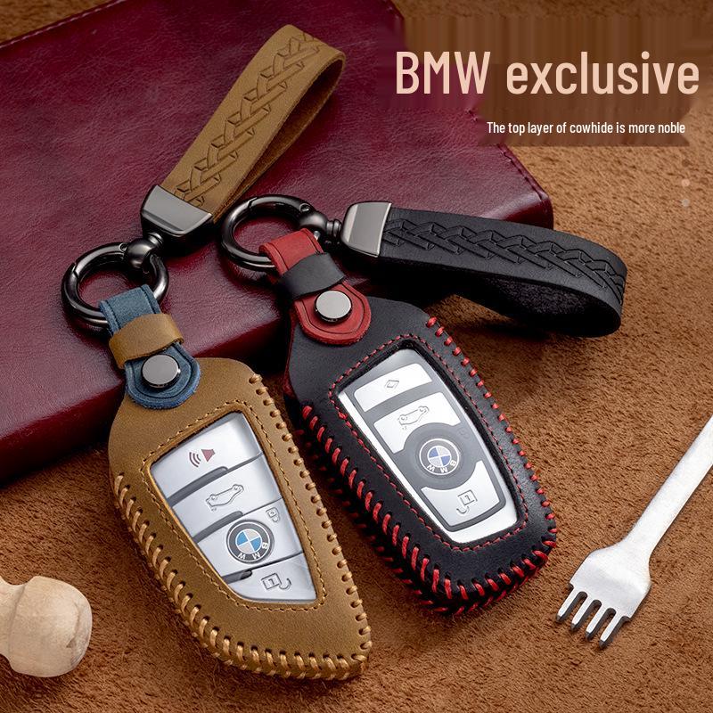 Чехол для ключа BMW с ЖК-дисплеем: Чехол из натуральной кожи для 1, 3, 5, 7 серии, X1, X3, X4, X5, X6, Blade 525, 320li. Дизайн с полной оберткой.