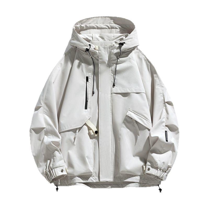 Spring and Autumn Men and Women's Same Model Neutral Functional Pocket Hooded Waterproof Shock Clothes Couple Trendy Casual Jacket Male