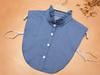 Ladies Cotton Shirt Detachable Collars for Womens Blue Stand Fake Collars White Girls Blouse Tops Decorative Clothese Accessory