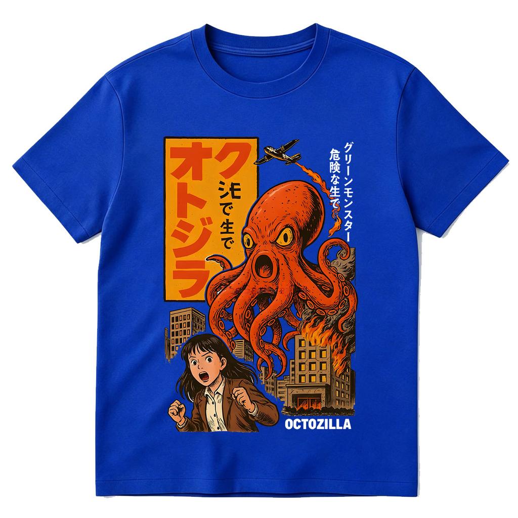Octozilla Dotonbori Пьяный Осьминог Смешные Хоррор Футболки Мужские Женские Хлопковые С Коротким Рукавом Футболки Уличная Мода