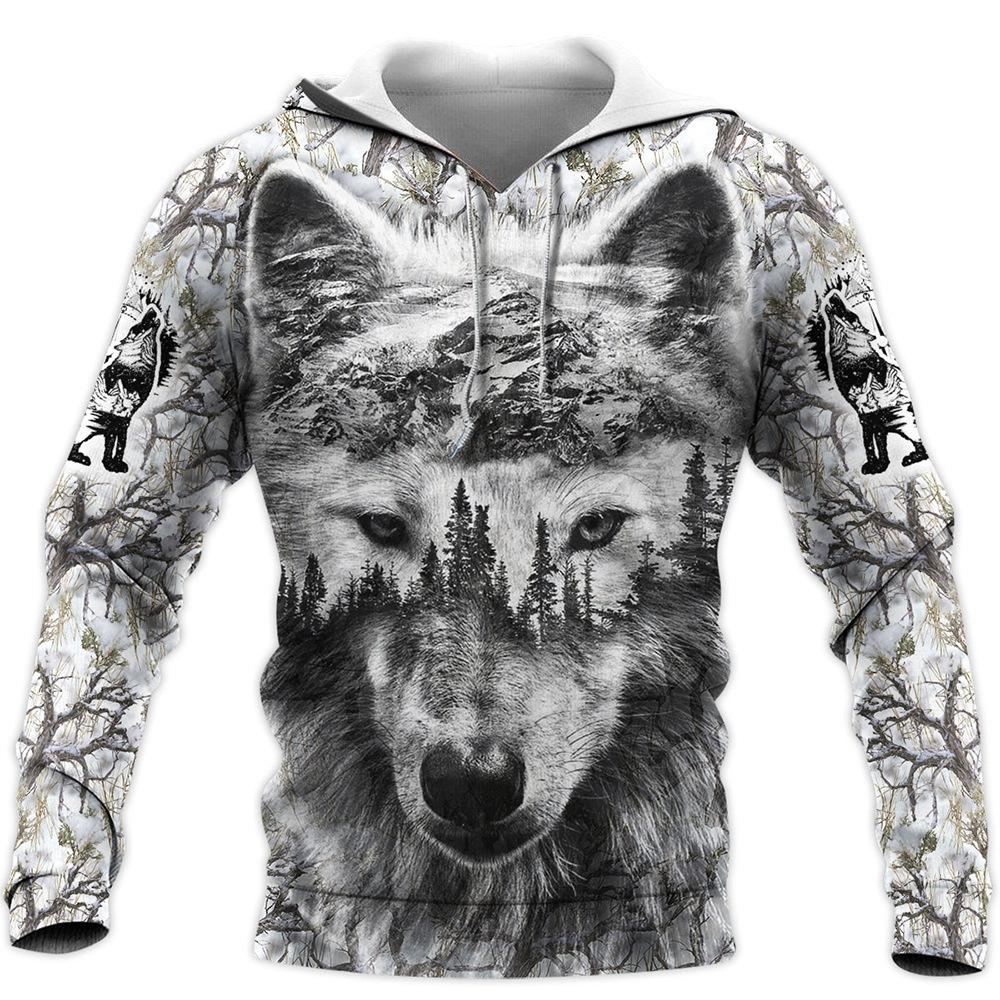 Толстовки с принтом волка Мужские толстовки с капюшоном 3D Брендовые толстовки Куртки Качественные пуловеры Модные спортивные костюмы Уличная одежда с изображением животных