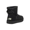 UGG Two-Layer Cowhide Warm Round-Toe Short Snow Boots Women Boots Black 1153514-BLK