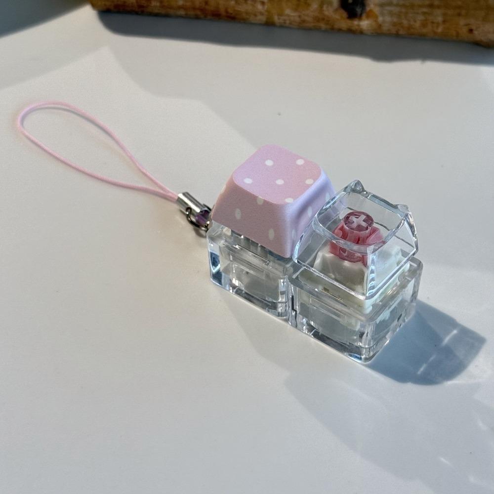 Transparent Base Fidget Keychain Dice Keycap Clicker Pendant Press Toy  Daily Carry