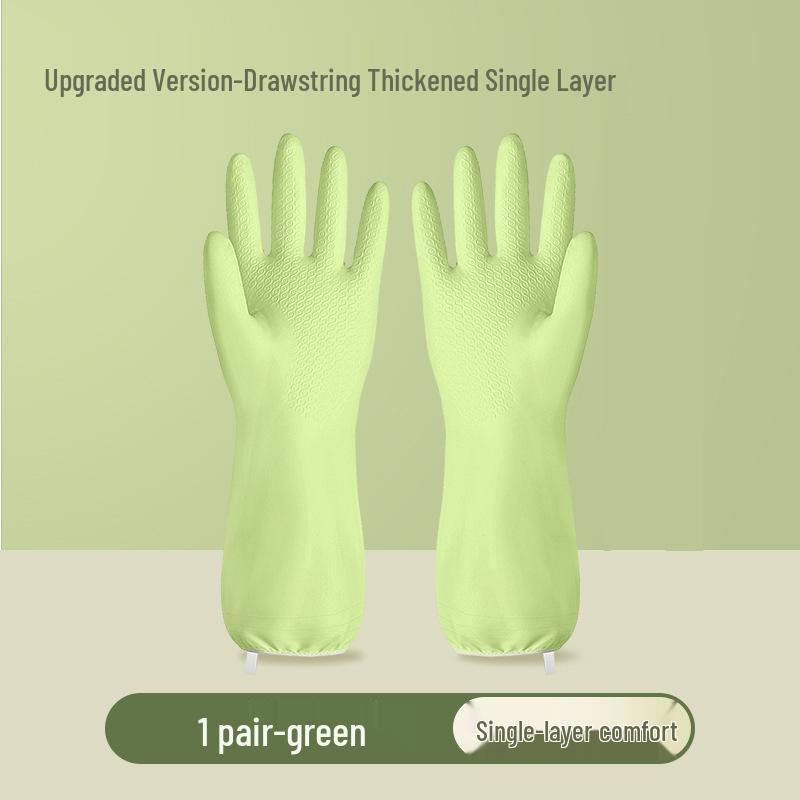 Winter Warm Waterproof Velvet-Lined Rubber Dishwashing and Cleaning Gloves