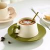 High-value Ceramic Coffee Cup Saucer Set Light Luxury Retro Coffee Cup with Spoon Design Niche Creative Latte Cup