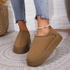 Women's Retro Suede Leather Warm Snow Boots Winter Soft Causal Thickening  Anti-cold Boots Woman New Platform Cotten Shoes 2024