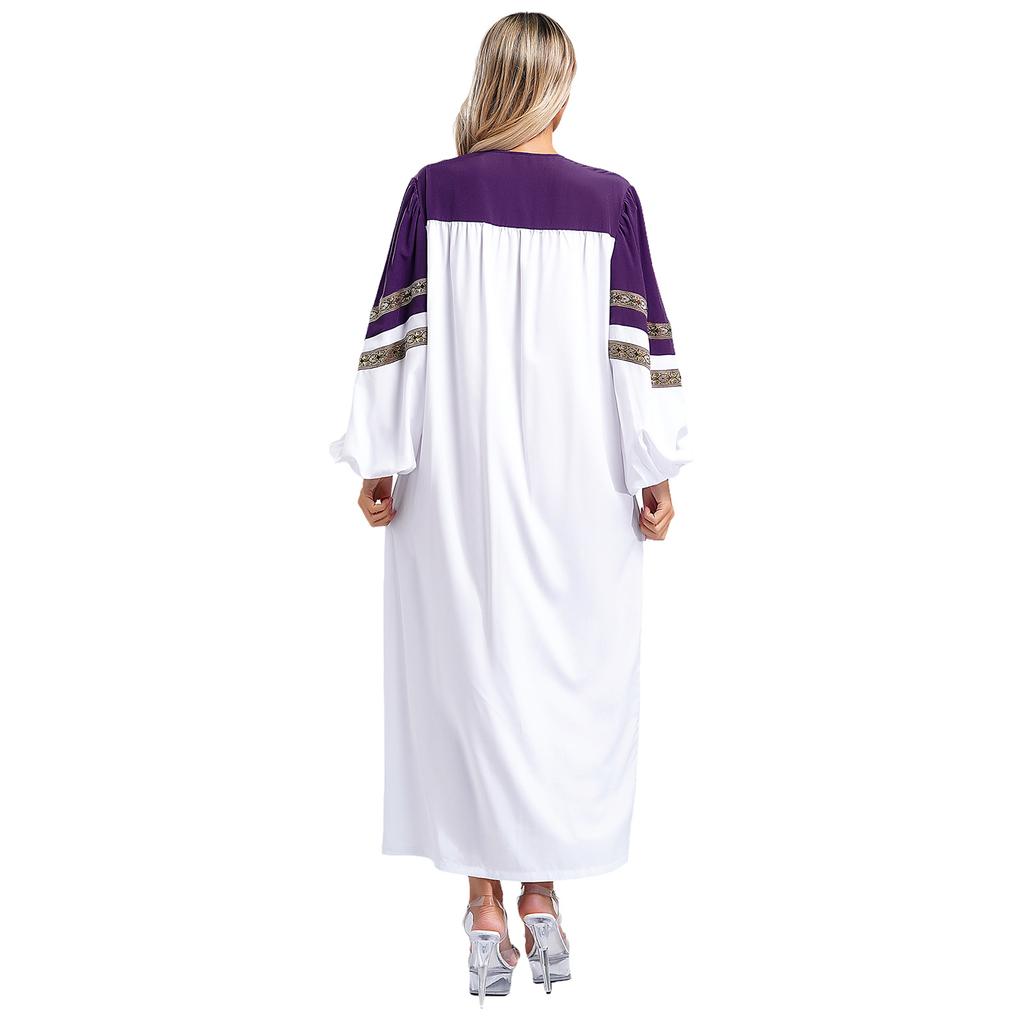 Womens Church Clergy Dress Choir Robe Minister Loose Fit Maxi Dress Priest Preacher Liturgical Dresses Dance Performance Costume
