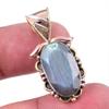 Natural Labradorite 925 Solid Sterling Silver Jewelry TwoTone Pendant 1.50" J7z37