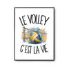 Poster Le volley c'est la vie | Affiche Papier Photo 310 g Finition Perlée Format Taille A3 | Décoration Murale Salon Chambre