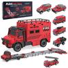 Funk Doggie Car Toy Fire Truck Toy Fire Engine Construction Vehicle Model Car Includes Sound Catapult Type Rail Fire Series Refracting Ladder Truck