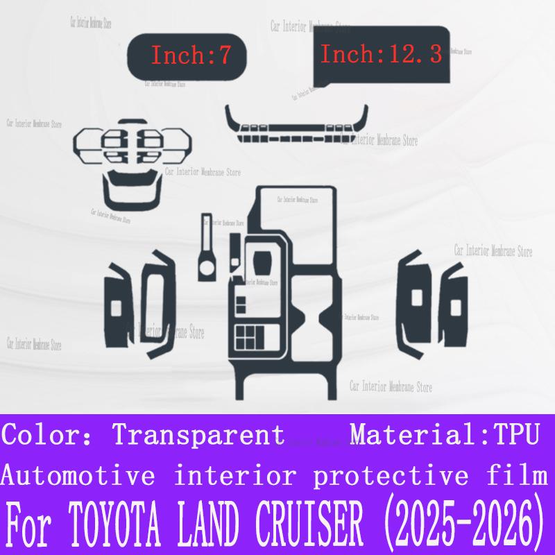 For TOYOTA LAND CRUISER (2026) Car Gearbox Panel Film Dashboard Protective Sticker Interior Anti-Scratch Film Cover Accessorie