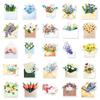 50 Sheets of Retro Flower Bouquet & Girly Stickers for Phone Case, DIY Journal, or Waterproof Storage Box Decoration