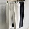 Casual Cropped Pants Men Anti Wrinkle Korean Style Draped Trousers Cone Shape Spring Summer Long Pants