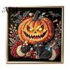 Handmade Holiday Gift Ideas Gothic Faux Pearl Art Kit, 3D Dark Evil Pumpkin Painting Halloween Kit Spooky Castle DIY Craft for Adults, Home Wall Decor