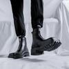 Martin boots mid-top British style youth hairstylist high-top leather boots thick-soled square head zipper Chelsea boots
