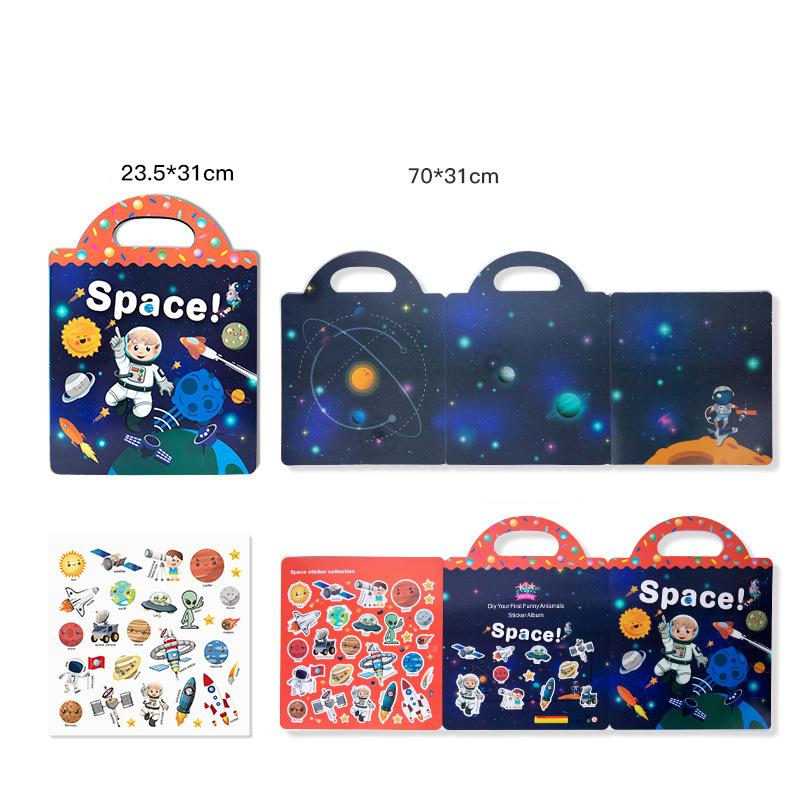 Многоразовая книга-наклейка с героями мультфильмов для детей, несколько сцен, игра-головоломка «сделай сам», обучающие классические игрушки для детей 2–4 лет, подарки