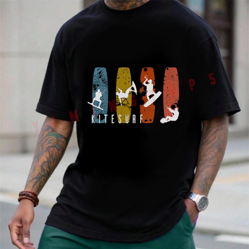 Kitesurfing Kiteboarding Men's T-shirt Moto Summer Cotton Short Sleeved Casual O-Neck Unisex To